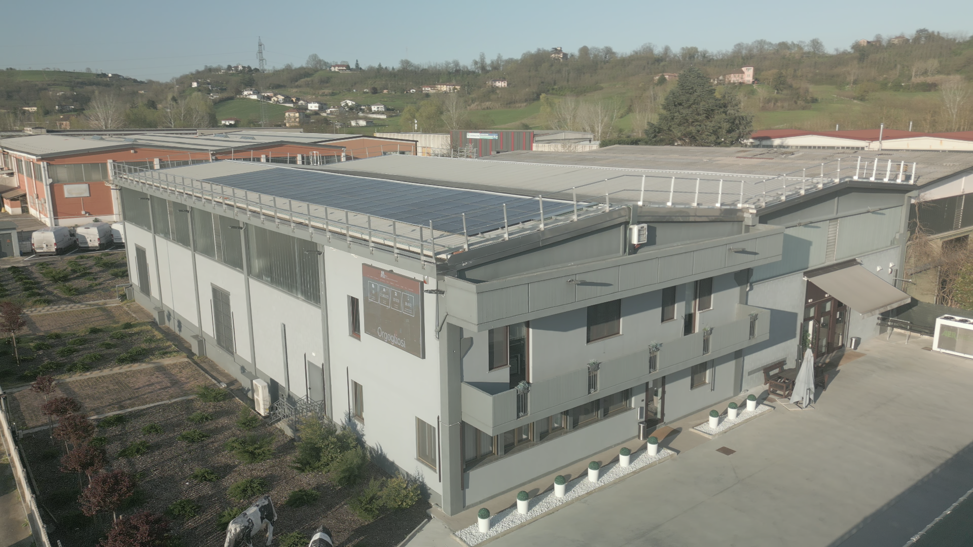 Dettaglio dell'impianto fotovoltaico aziendale