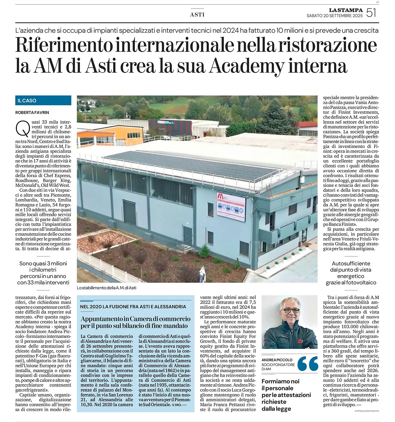 A.M. crea la sua Academy